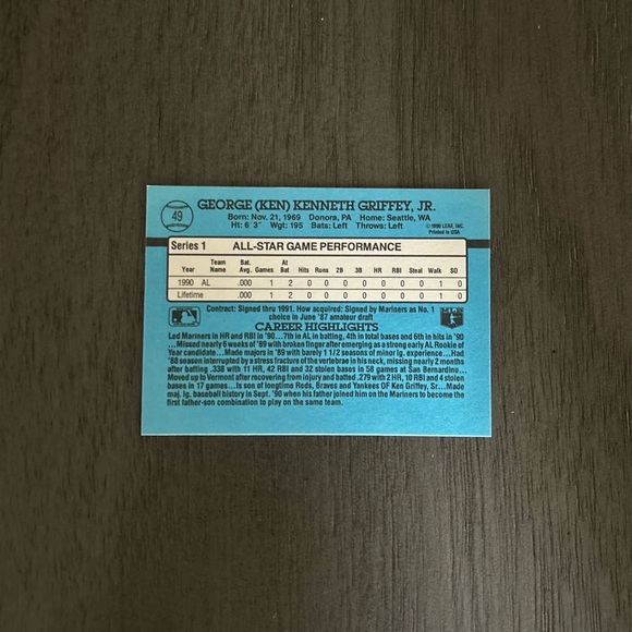 Ken Griffey Jr. 1990 All star game Auto - Picture 3 of 3